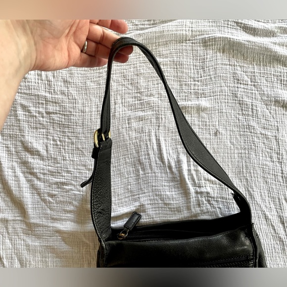 FOSSIL Vintage Black Pebbled Leather Shoulder - Picture 8 of 12